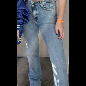 ZARA high waisted wide leg jeans